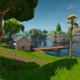 Fortnite Battle Royale’s setting is bright and colorful, with a storybook quality.